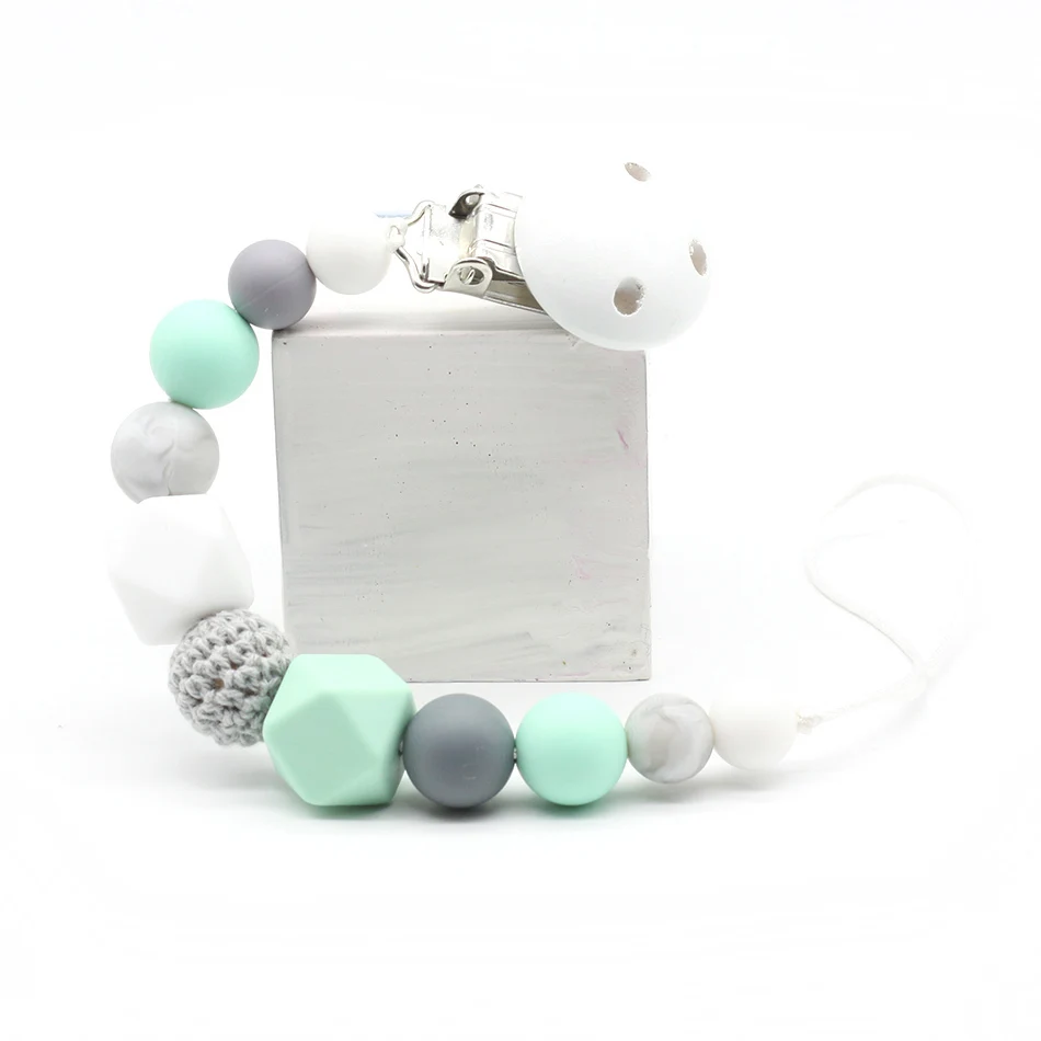 

10 Color Silicone Beads Baby Pacifier Clip Elephant Teether Chew Toy Teether Clip Free Shipping Chewlery Baby Products Gifts
