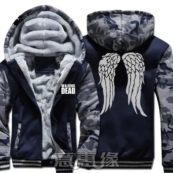 

New Winter Jackets THE WALKING DEAD hoodie game Hooded Thick Zipper Men Sweatshirts