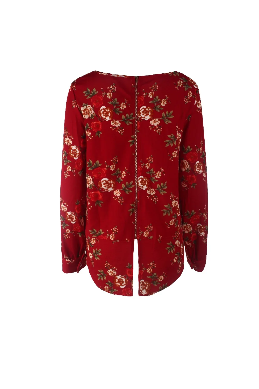 Back Zipper Shirts Women 2018 Loose White Top Femme Ladies Clothes Casual Floral Print Long Sleeve Elegant Blouse Vetements (29)