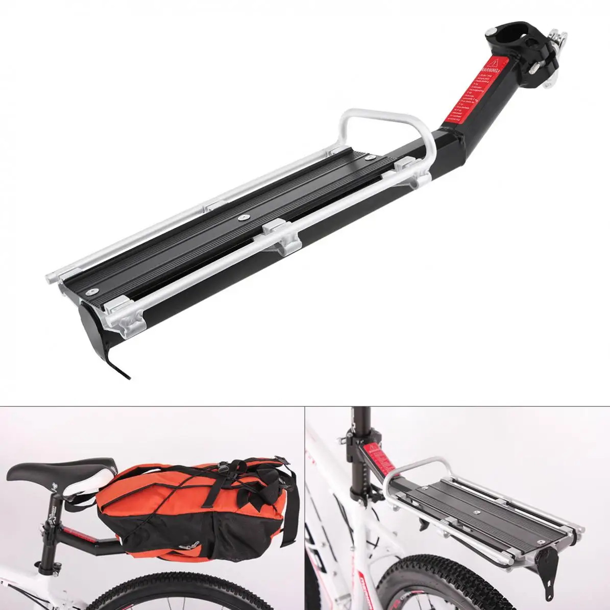 Black Bike Rack Aluminum Alloy Luggage Rear Carrier Trunk for Bicycles MTB Bike Rear Shelf Cycling Bicycle Racks