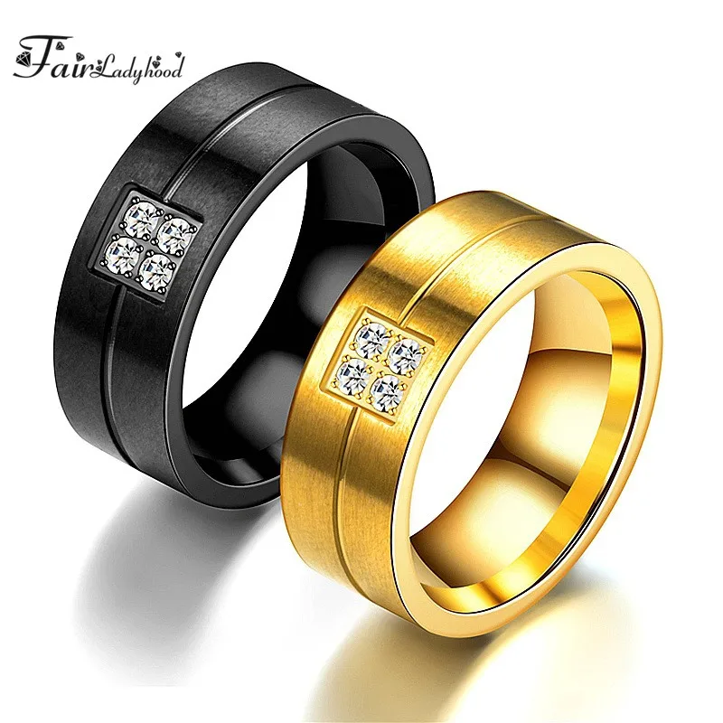 

FairLadyHood Factory Wholesale Zicorn Couple Ring Stainless Hot Ring Simple Stainless Steel Wedding Rings