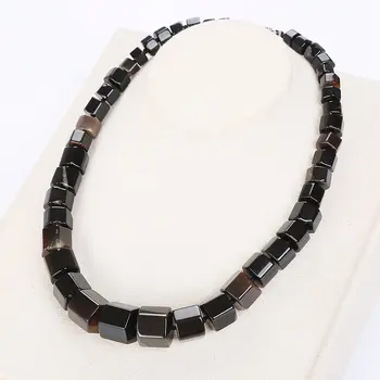 

Black Agate Necklace Male Stone Power Crystal Charm Choker Gemstone Reiki Statement Jewelry Perfume Necklace Friendship Couple