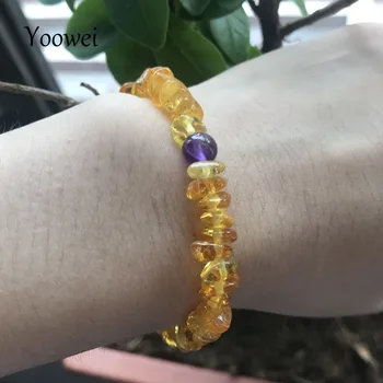 

Yoowei 7 Styles New Amber Bracelet for Women Adult Baby Girl Gift Designer Gems Irregular Natural Stone Amber Jewelry Wholesale