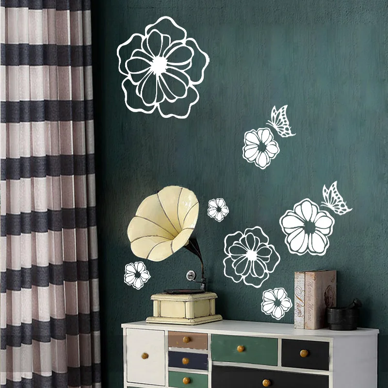 Flowers Butterflies Wall Sticker Flowers Butterflies Wall Sticker