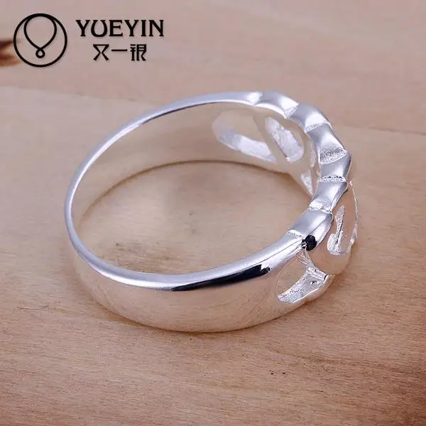 finger ring silver ring wedding rings wedding ring Silver Plated Ring For Women Wedding Party Jewelry Heart To Heart Shape