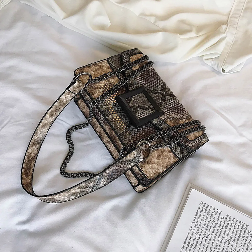 Винтажная сумка через плечо со змеиным принтом, сумка через плечо для женщин, брендовая дизайнерская сумка через плечо, пляжная сумка с цветочным принтом