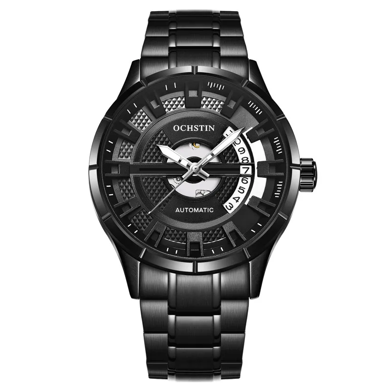 OCHSTIN спортивные дизайнерские часы мужские часы Топ бренд класса люкс Montre Homme Часы Мужские автоматические часы с скелетом - Цвет: black 2023
