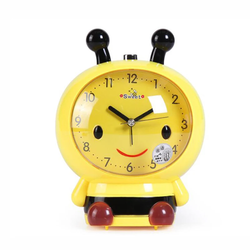 

Talking Alarm clock Bedroom Office Bedside Clock Cute Cartoon Little bee Animal Type Alarm clock Children Kids Lazy Student