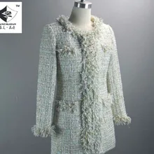 Hss0320 Для женщин небольшой ароматный в длинные тонкое пальто