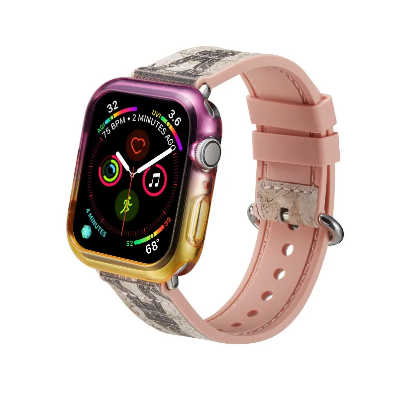 KLFS красочный Радужный Мягкий ТПУ чехол для apple watch Series 4 40 мм чехол для Iwatch 4 44 мм