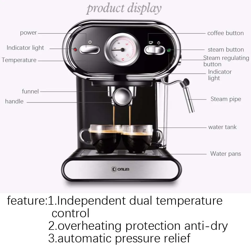 Donlim Coffee Machine Semi automatic 