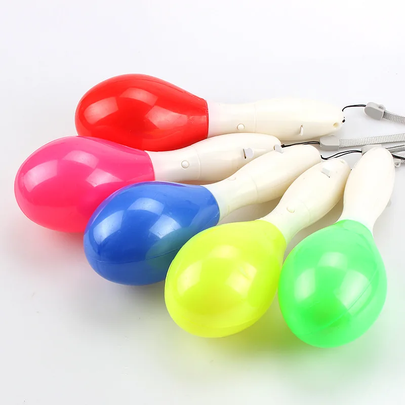 2X Flashing Multi Colour LED Maracas Light Up Neon Sensory Maracas Shaking Toy
