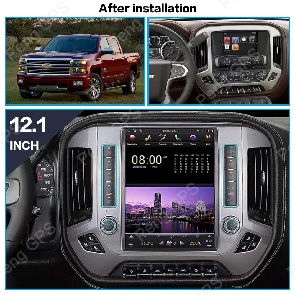 Tesla вертикальный экран для Chevrolet Silverado GMC Sierra 2014 2018 Android dvd плеер мультимедиа