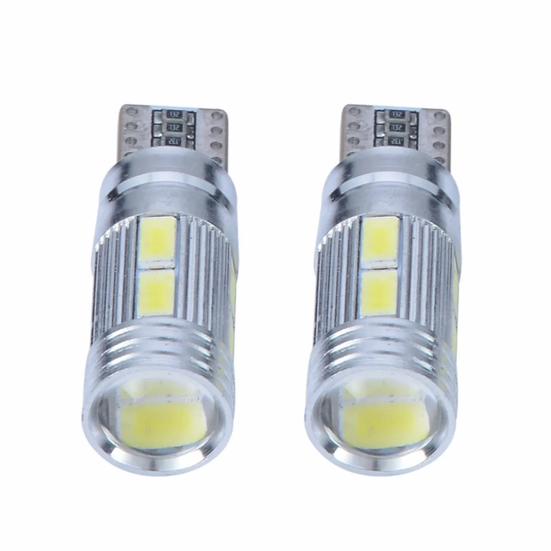 2pcs T10 10SMD W5W 5630 10LED 220LM 6500K Canbus No Error Car Side Wedge Width Light Bulb Interior light Dome light Map light