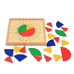 Детские игрушки круговой Математика фракции дивизии преподавания Монтессори доска Детские деревянные игрушки развивающие подарок