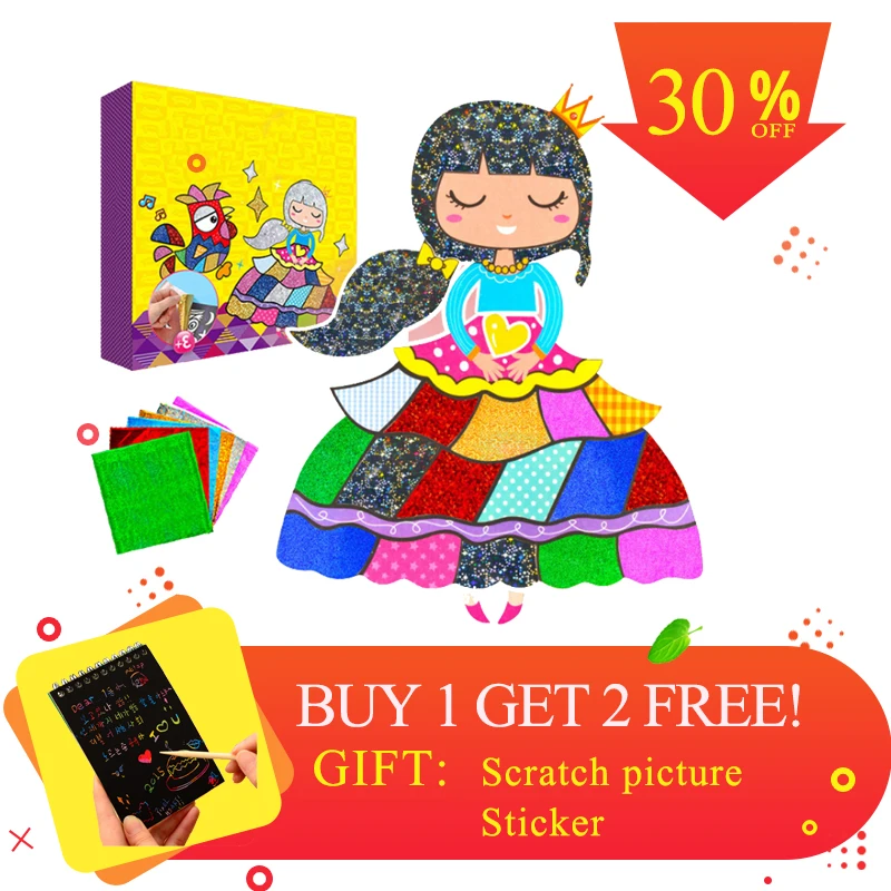  DIY Shimmer Starry Sky Colorful Starry Glitter Transfer Sticker Art kids puzzle creative education arts and crafts for kids 