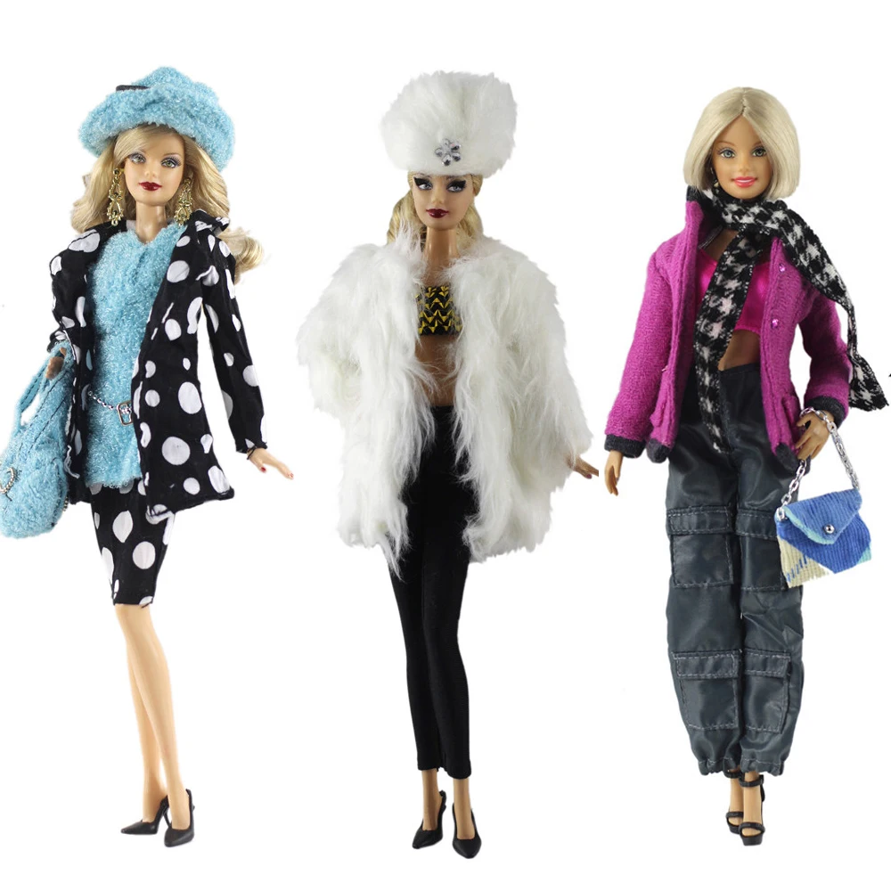 

NK 3 Pcs/Set Doll Dress Suit Fashional Christmas Design Party Outfit For Barbie Doll Christmas Gifts Accessories 100S