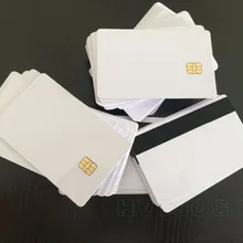 100 шт./лот белый SLE4442 контактный чип ПВХ смарт-карта с марка «hico» магнетическая лента