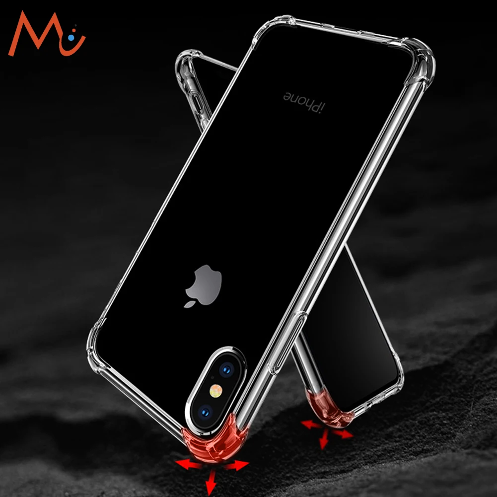 Clear Case For iPhone X XS Max Case Shockproof Ultra Thin Transparent Soft Silicone Phone Case