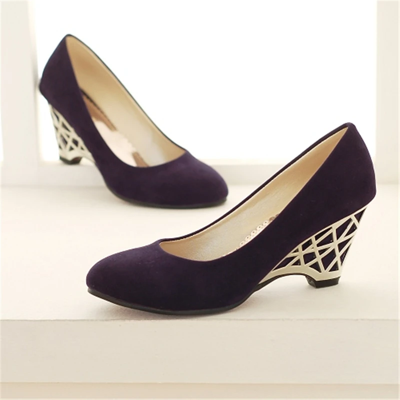 Karinluna/; ; большие размеры 43; элегантные офисные туфли-лодочки без застежки; удобные женские туфли; женские туфли на необычном высоком каблуке