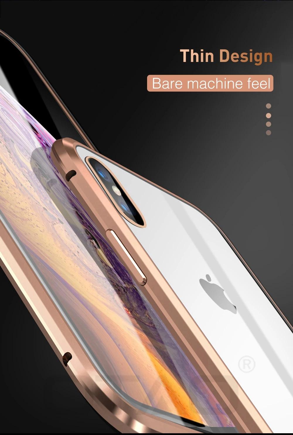 OTAO двусторонний стеклянный Магнитный чехол для iphone 7 8 Plus XS Max Xr X Металлический Магнитный чехол на 360 градусов для iphone 6 Coque