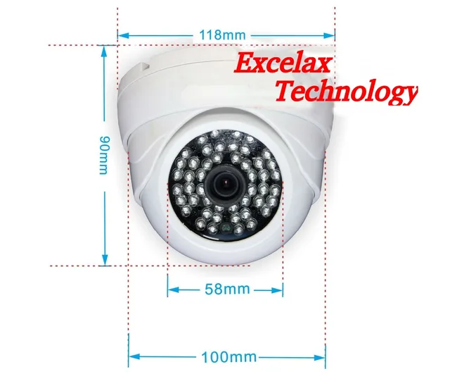 DIY Plastic IR Eyeball Dome Camera Casing White Color Ceiling Mount Case for Security CCTV Fixed Lens 48PCS IR LED Board