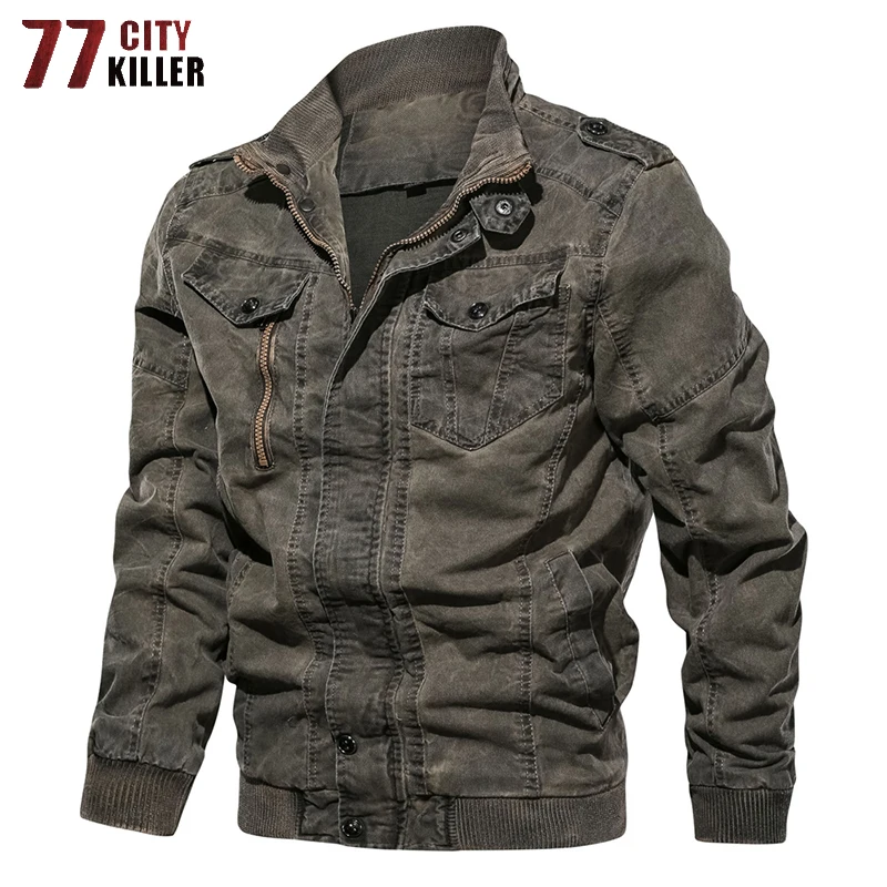2019 Military Denim Jacket Men Casual Streetwear Bomber Jackets and Coats Vintage Style Slim Fit Jaqueta Masculina Size M-6XL