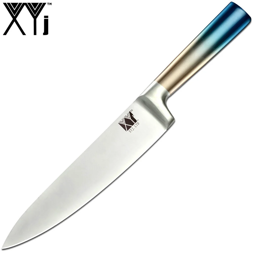 

XYj Stainless Steel Kitchen Knife Meat Cleaver Utral Sharp Blade Knife Blue Gradual Change Handle Santoku Chef Kitchen Knife