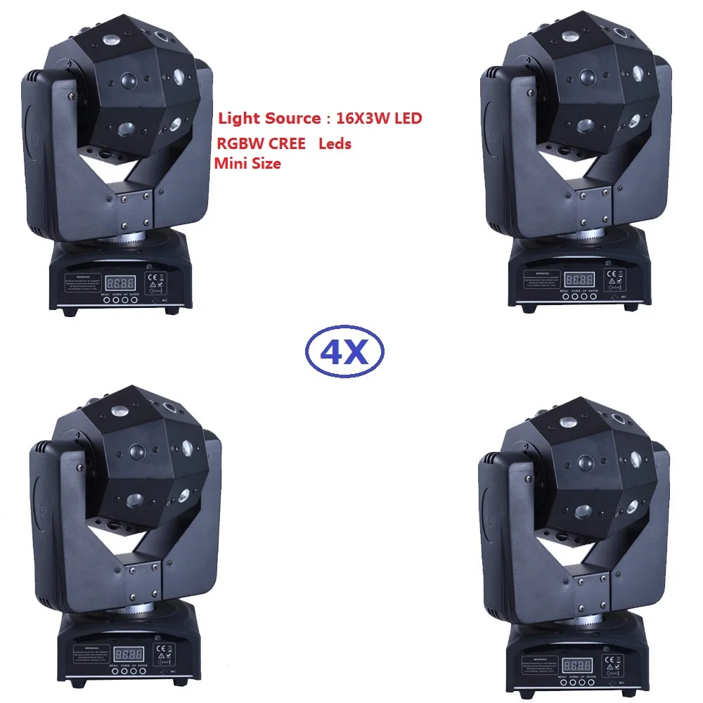 US $530.00 4PcsLot 16X3W LED Mini Cubix Moving Head Light DMX DJ Disco Party Wedding Stage Effect Lighting With 1315 Channel Fast Ship