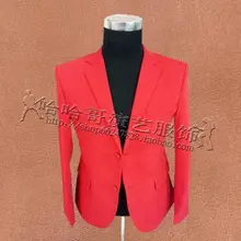 Модная одежда мужские дизайнерские костюмы masculino homme terno Сценические костюмы для певцов куртки Мужской Красный Блейзер танцевальное платье со звездами