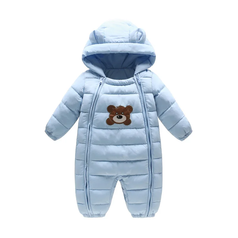 

2018Thick Warm Infant Cartoon Bear Rompers Winter clothes Newborn Boy Girl Romper Jumpsuit Christmas Hooded Kids Outerwear 0-18M