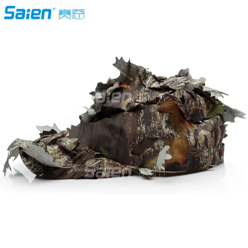 Camouflage 3D Leafy Bucket Hat Hunting Military Camo Cap Hunter Sniper Ghillie Bucket Hats Adjustable Jungle Bush Hat