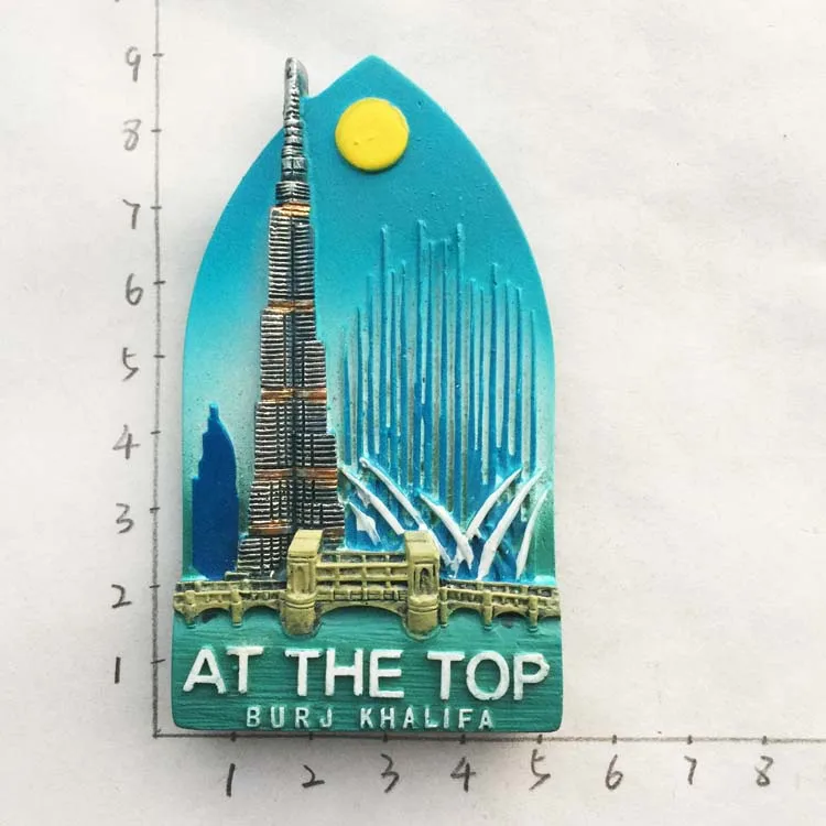 BABELEMI 3D Дубай ориентир здание путешествия сувениры Burj Khalifa магниты на холодильник магниты домашний декор - Цвет: Цвет: желтый