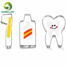 3 шт. из нержавеющей стали зубная паста резак для печенья зубная щетка форма для печенья DIY мусс кольцо зуб печенье штамп помадка Инструменты для выпечки