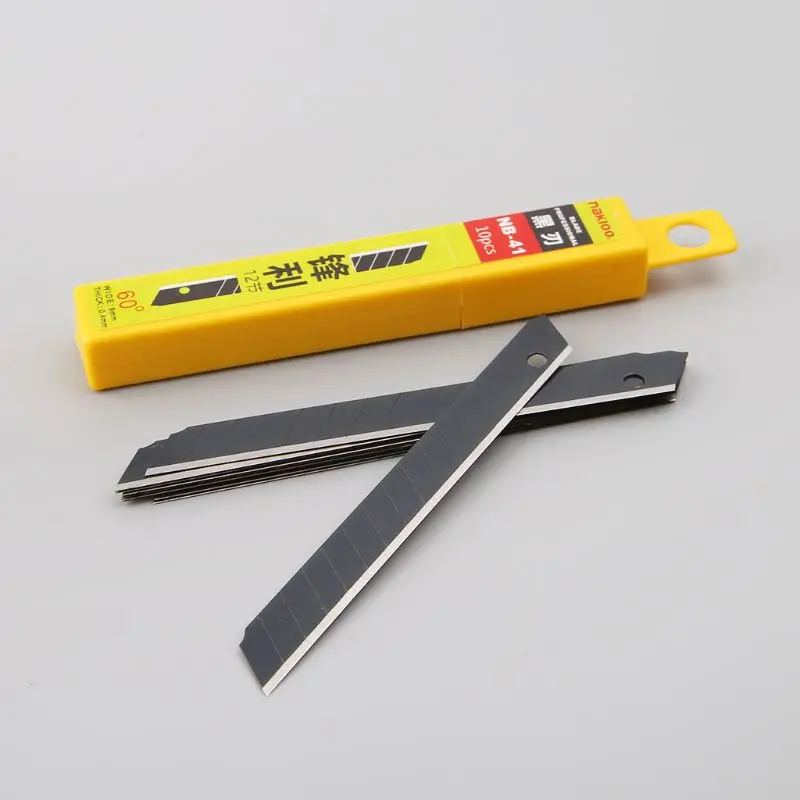 10 шт. 60°Ultra Sharp отламывающимся Сменное бритвенное лезвие лопастей 9 мм бритья нож для ножей Инструменты из углеродистой стали NB-41