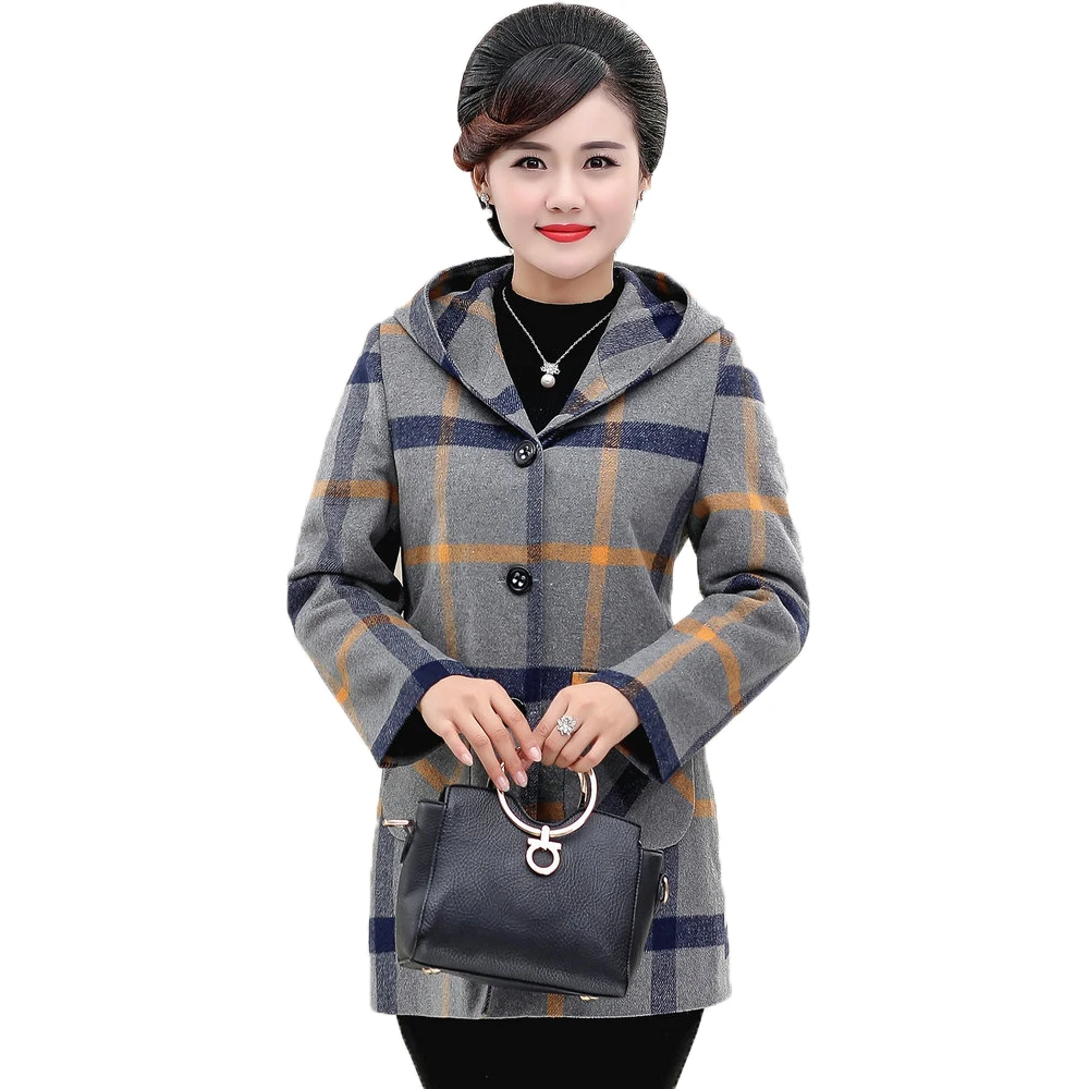 

Mature Women Basic Jackets Gray Outerwear Middle Aged Woman Spring Autumn Coat Lady Elegant Jacket Mother Clothings Outfits 2019