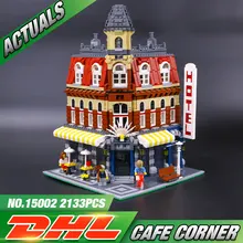 2016 New 2133Pcs LEPIN 15002 Creators Cafe Corner Model Building Kits Minifigure Blocks Kid Toy Gift Compatible With Legeo 10182
