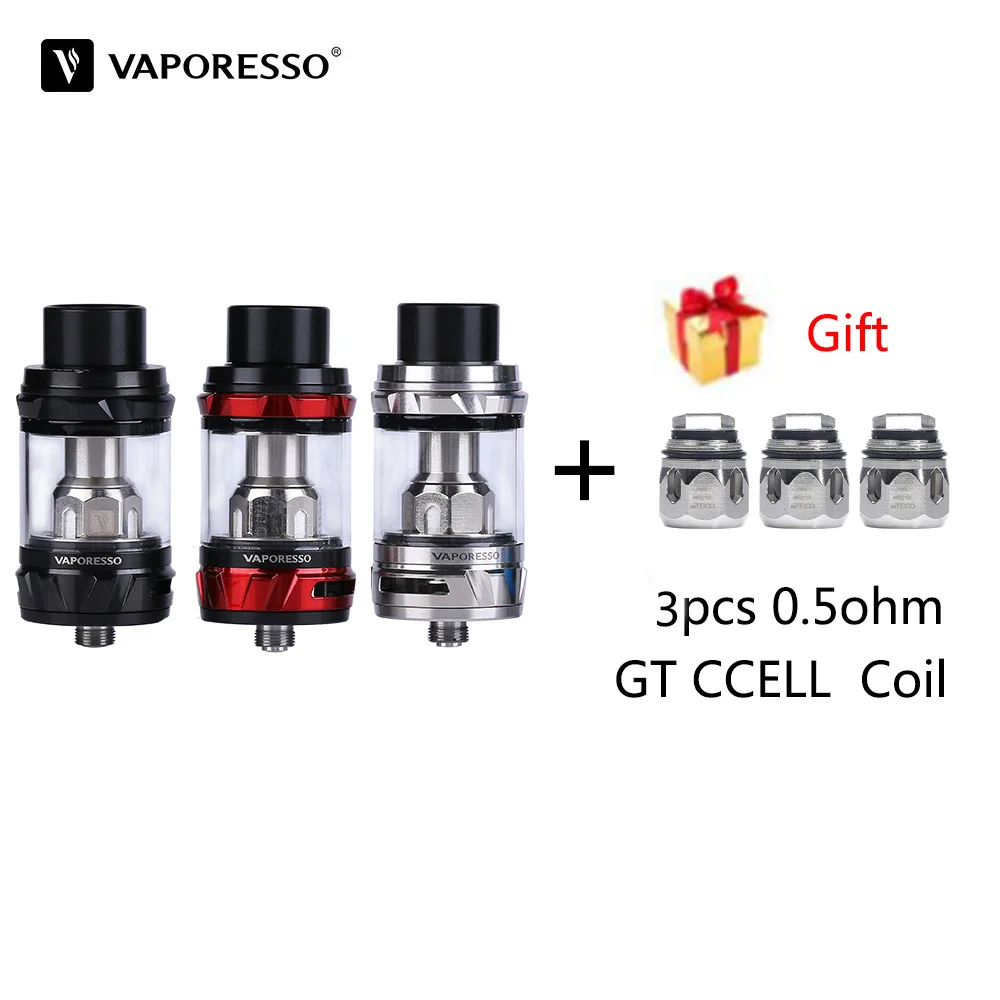 

Original Vaporesso NRG Tank Vaporizer 5ml RTA Atomizer With GT4 GT8 Core Coil extra 3pcs GT CCELL Coil Head For 510 Box Mod Vape