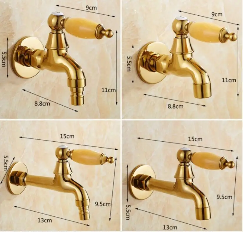 Латунный кран с золотым покрытием, кран с холодной водой, кран для унитаза, медный водопроводный кран, кран, роскошный садовый кран