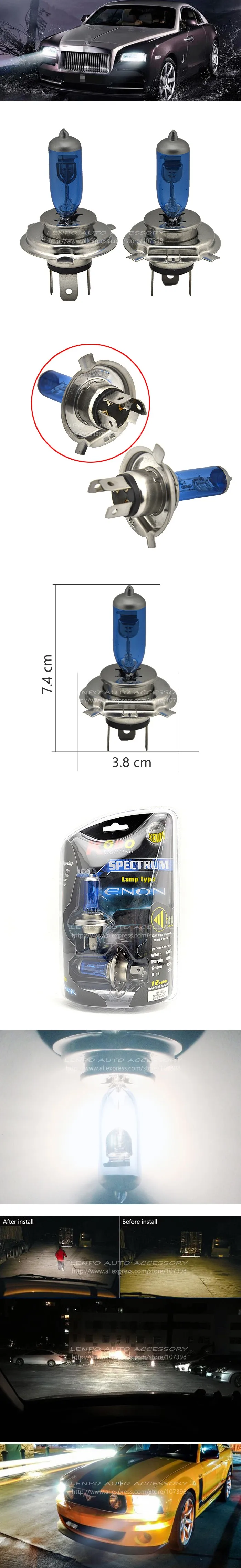 2X H4 100W 12V ксеноновая галогенная лампа супер белый туман светильник, футболка с принтом "автомобиль" головной светильник замена лампы 5000 К автомобильный светильник источник света парковка