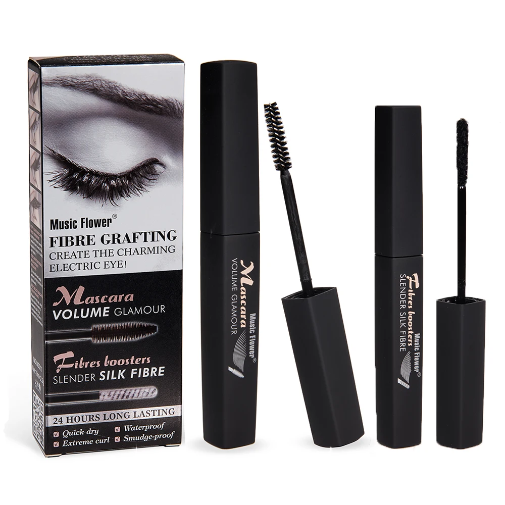 Music Flower Growth Plus Curling Mascara &amp Slender Silk Fibre Quick Dry Eyes Make up Cosmetics Eyelashes Extension Waterproof |