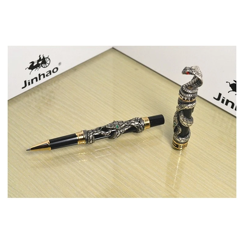 Jinhao шариковые ручки Золотая Змея 3D узор шариковая ручка в оригинальной