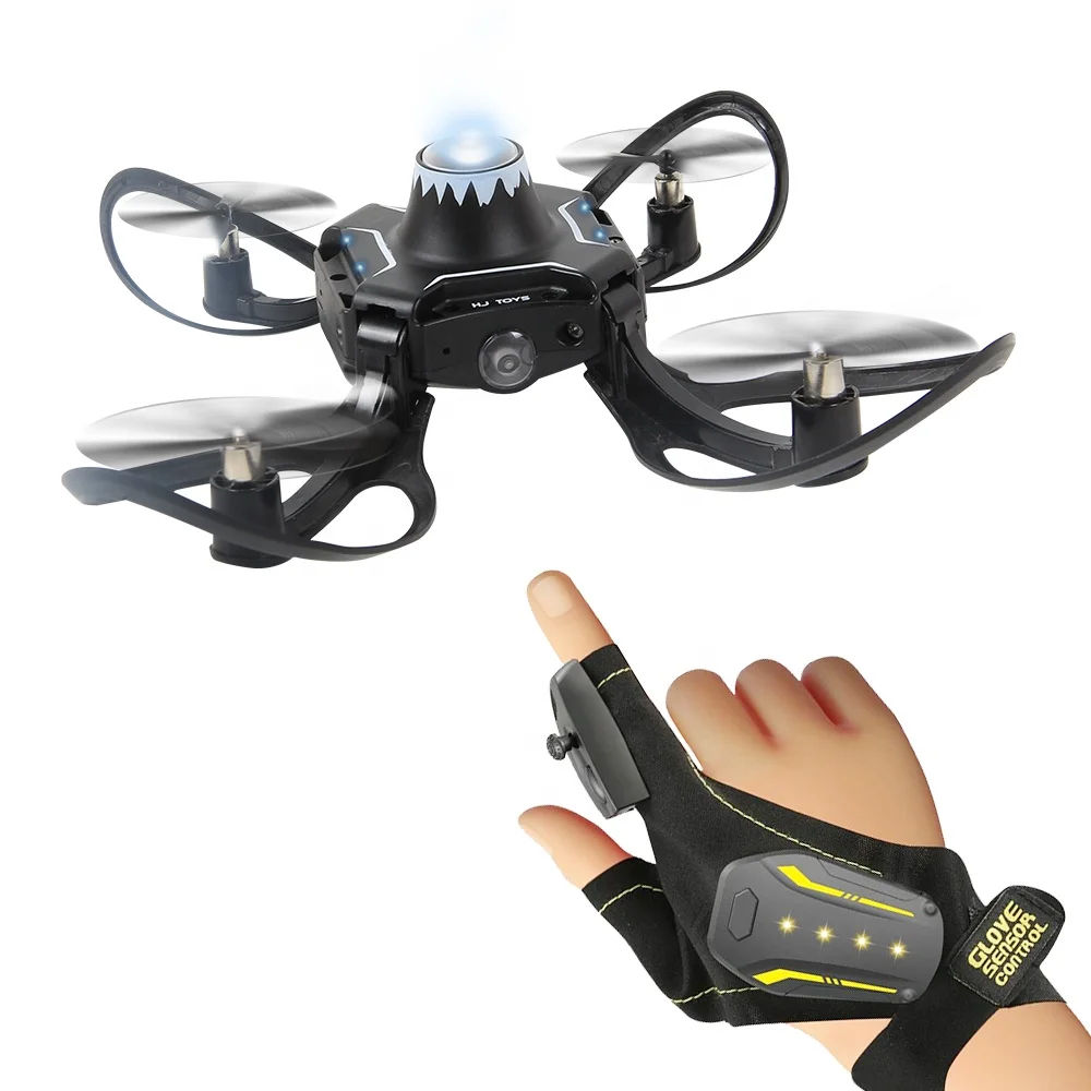 

2019 new original W606-16 Valcano gloves control interactive Foldable mini drone Quadcopter Wifi FPV 480P camera RC helicopter