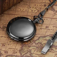 Новинка OYW роскошные механические черные карманные часы Мужские Винтажные ручной Ветер Белый Скелет циферблат ожерелье Карманные Fob часы цепочка подарок