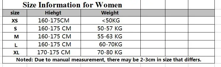 size Bayi women