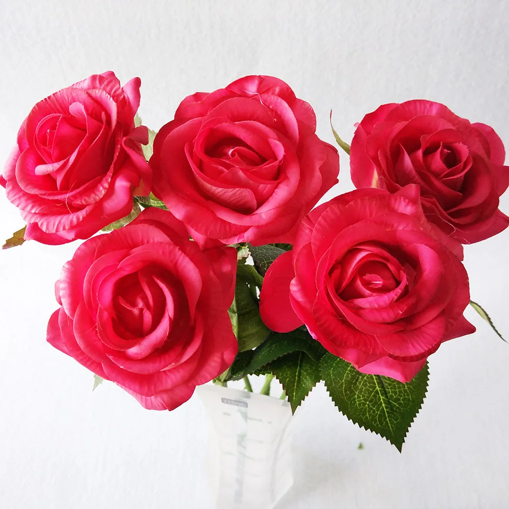 10 шт./лот темно-красный цветочный латекс Настоящее сенсорный Роза искусственного шелка Цветы для дома Свадебная вечеринка цветочное оформление ремесло