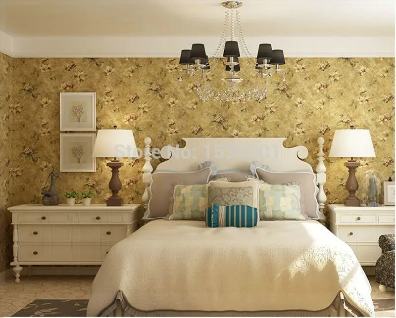 Retro Idyllic Nural Non-woven Wallpaper Emboss Flower Best Choice For Study Room Bedroom 3d wall panels modern celloph | Обустройство