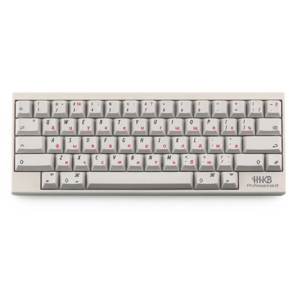 

Electrostatic Capacitive EC Light Grey Russian Keycaps Dye-sub 60 keys Compatible with HHKB keyboard