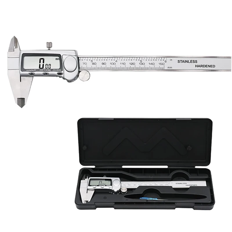6/" Digital Electronic Caliper 0.0005/" Inch Metric Fractions X-large display