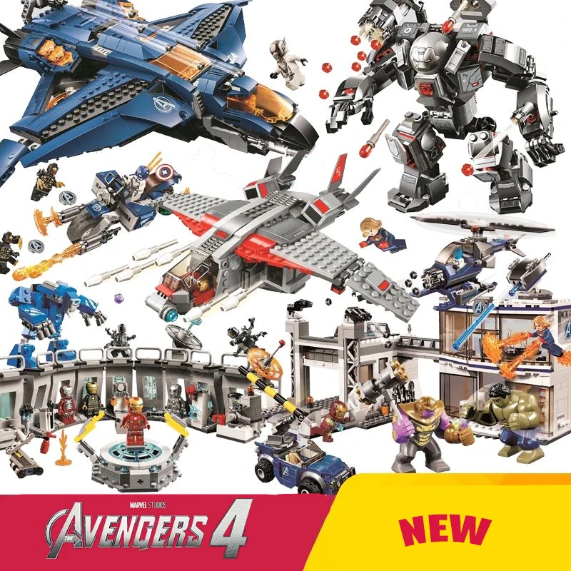 

Compatible lEGOing Wholesale 07120 07122 07123 Avengers 4 Endgame Ultimate Quinjet Set Building Blocks Brick Toy